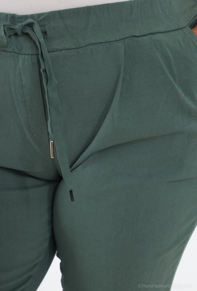 Plus Size Super Stretchy Pants with Front Pleats