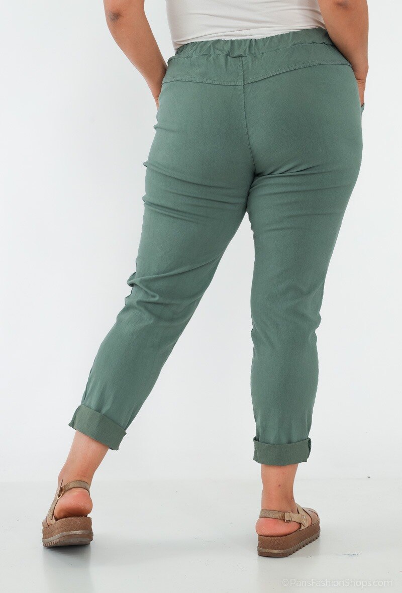 Plus Size Super Stretchy Pants with Front Pleats