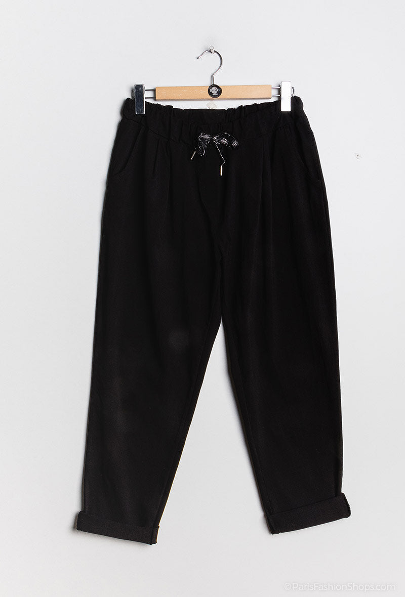 Plus Size Super stretchy pants with front pleats