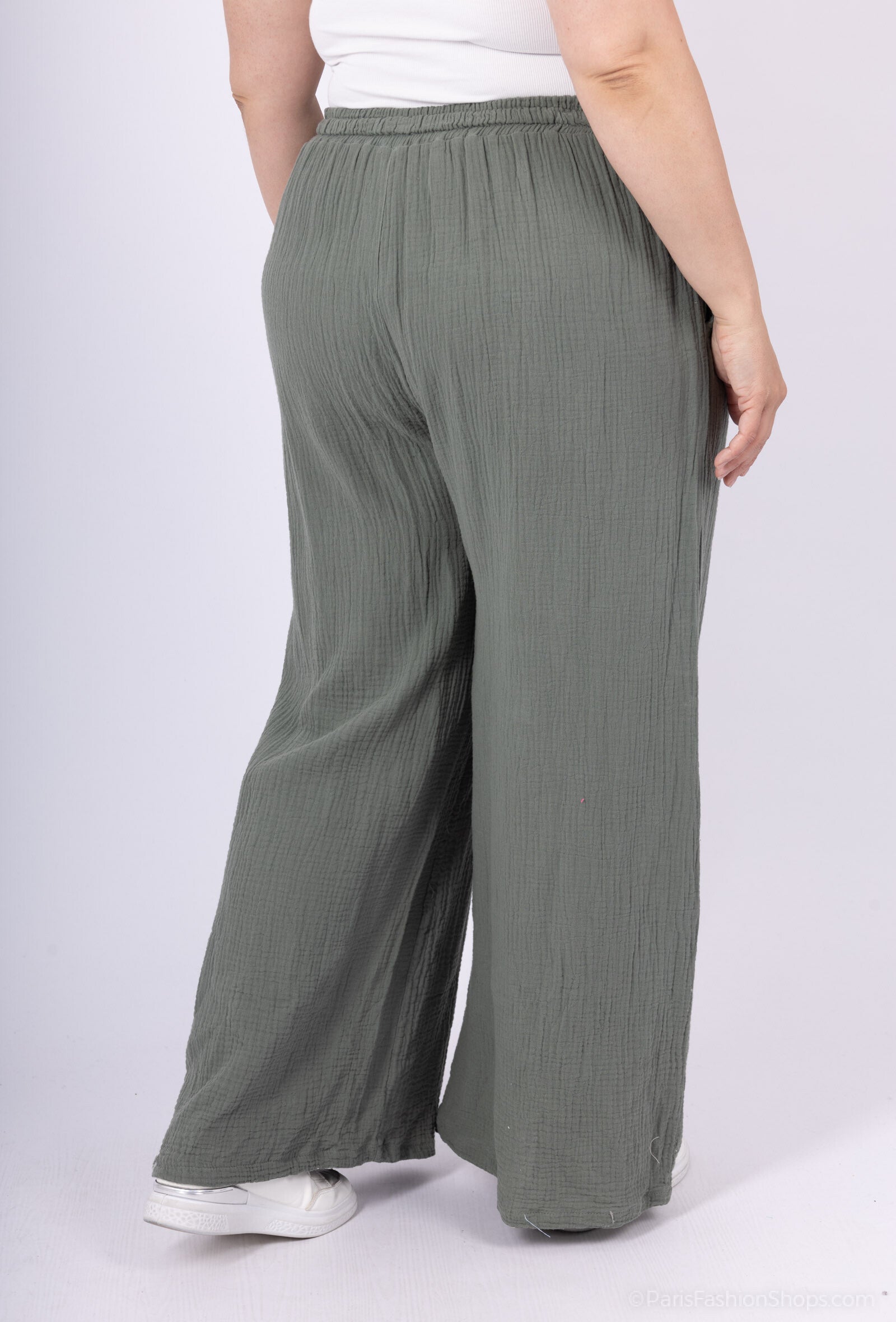 Bomullsgaze Vida Byxor i Stor Storlek