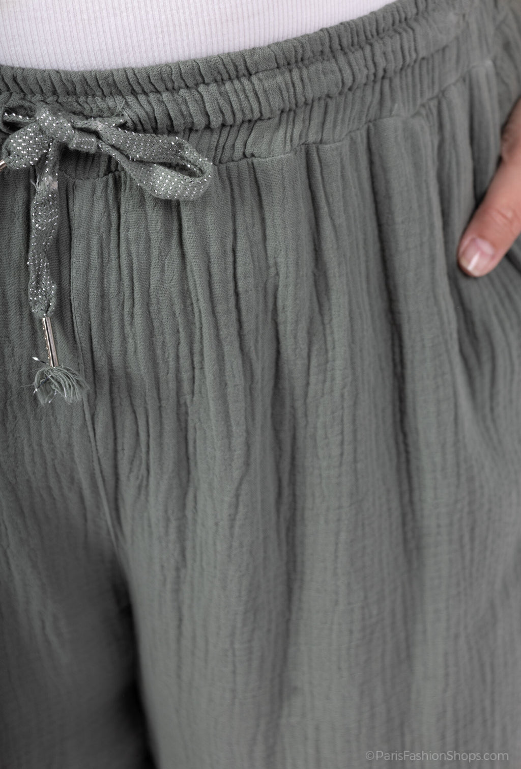 Bomullsgaze Vida Byxor i Stor Storlek