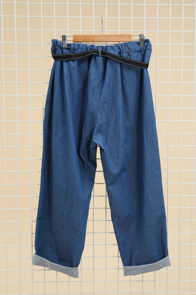 Plus Size Carrot Pants / Paperbag Denim Pants