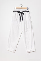 Plus Size High waisted paper bag effect trousers with waistband