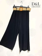 Plus Size Wide leg trousers 70% linen with belt size 38 to 50