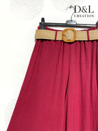 Plus Size Vida Byxan med Vid Ben i 70% Linne och Bälte