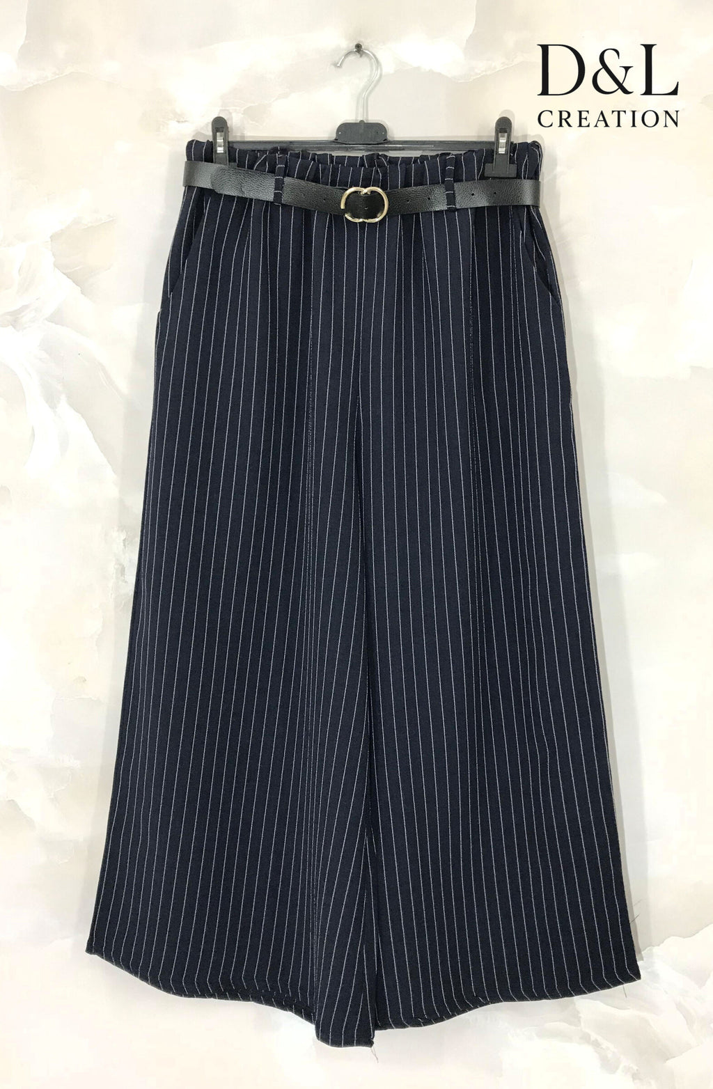 Striped wide-leg pants sizes 38 to 50 i Plus Size