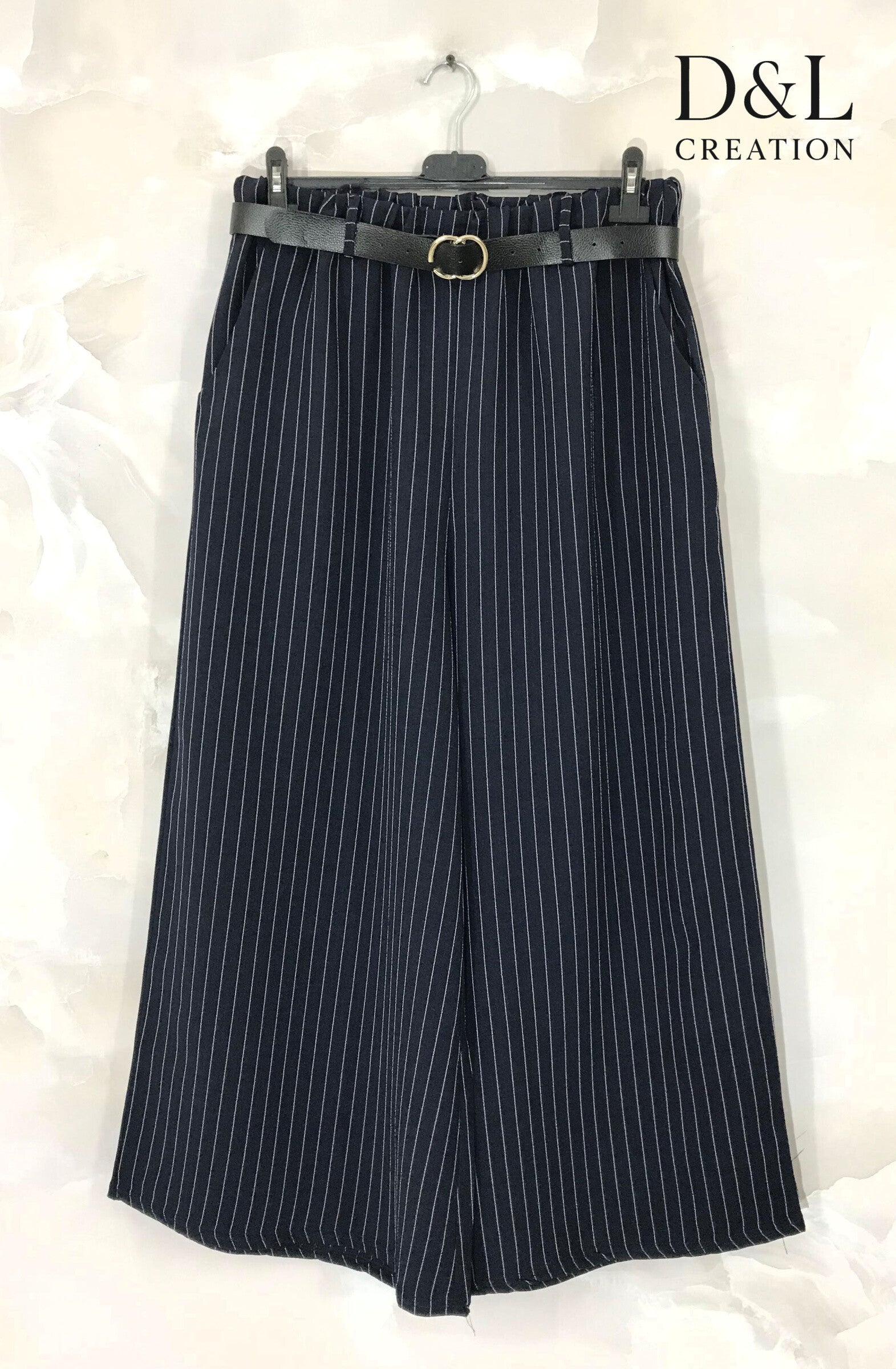 Striped wide-leg pants sizes 38 to 50 i Plus Size
