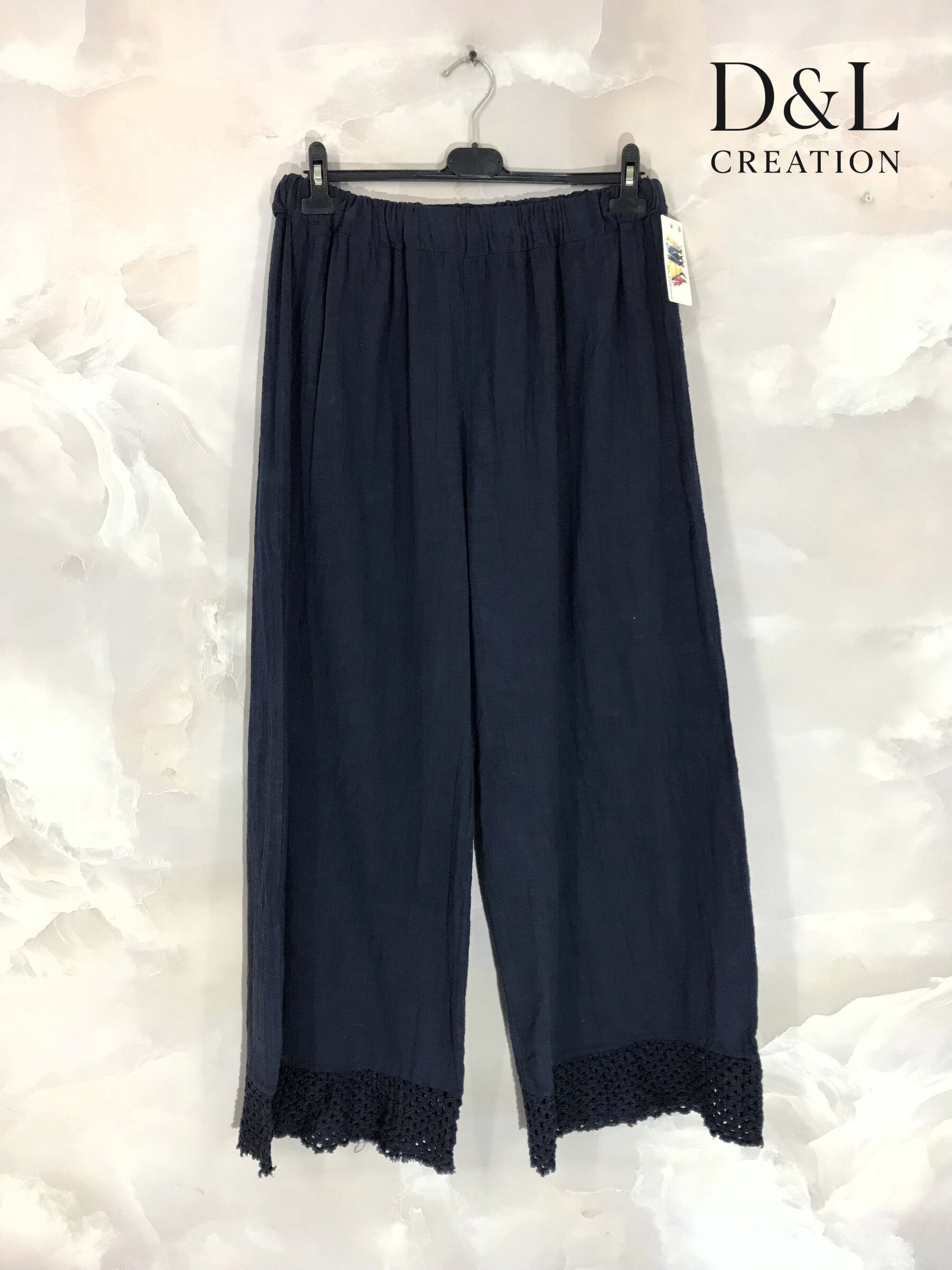 Plus Size Cotton wide legs with lace with t38 rim at T50