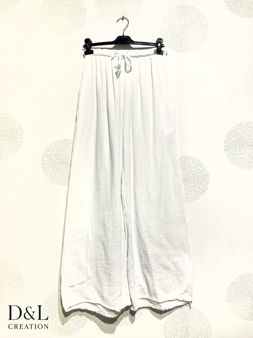 Plus Size Large leg pants in double cotton gauze T38 at T48