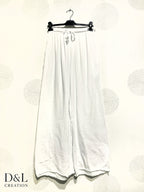 Plus Size Large leg pants in double cotton gauze T38 at T48