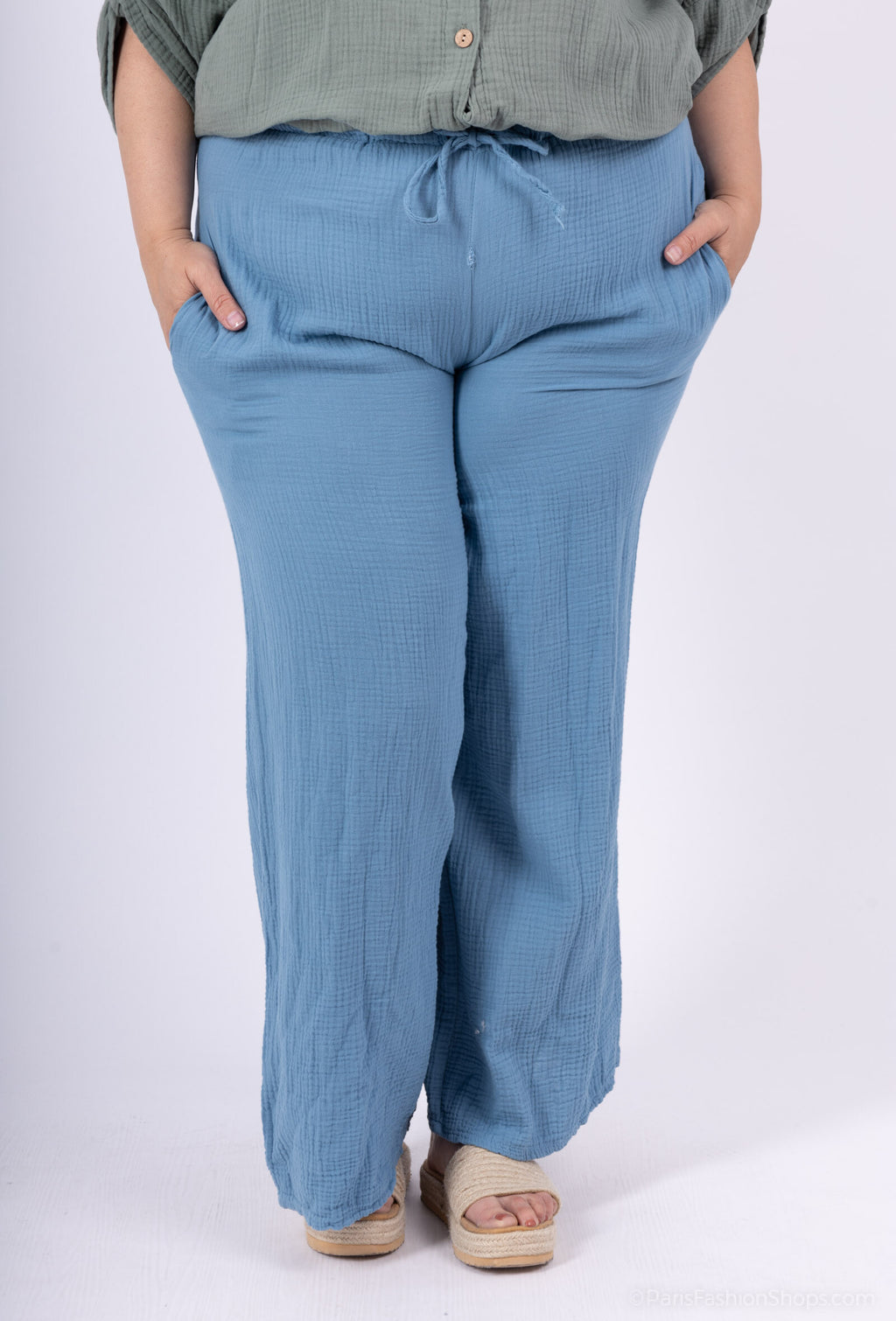 Plus Size Leggings i Dubbel Bomullsgaze T38-T48