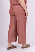 Plus Size Lyocell Vida byxorna med vida ben och fickor