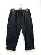Ultra-wide cargo style pants i Stor Storlek