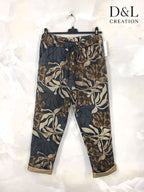Printed suede pants sizes 38 to 48 i Stor Storlek