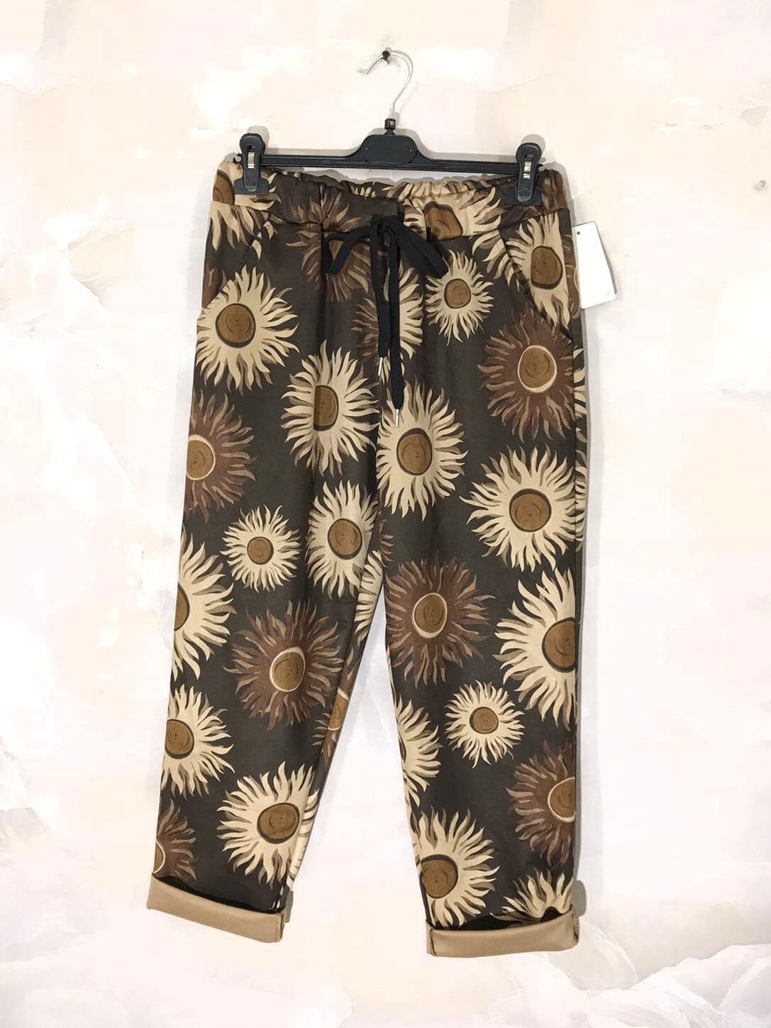 Printed suede pants sizes 38 to 48 i Stor Storlek