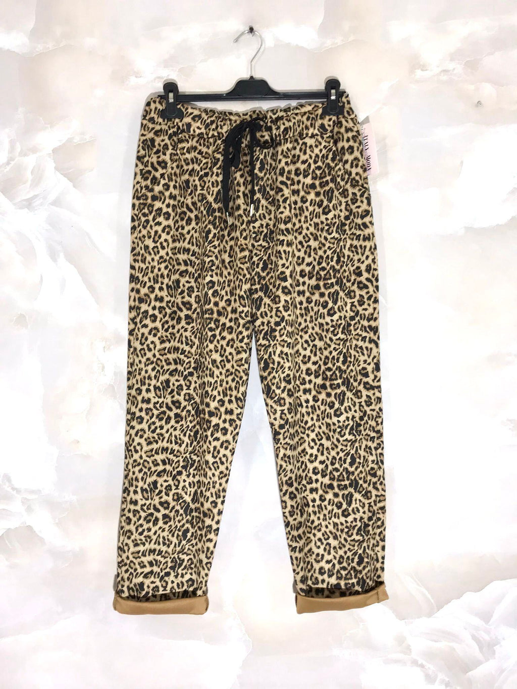 Printed suede pants sizes 38 to 48 i Stor Storlek
