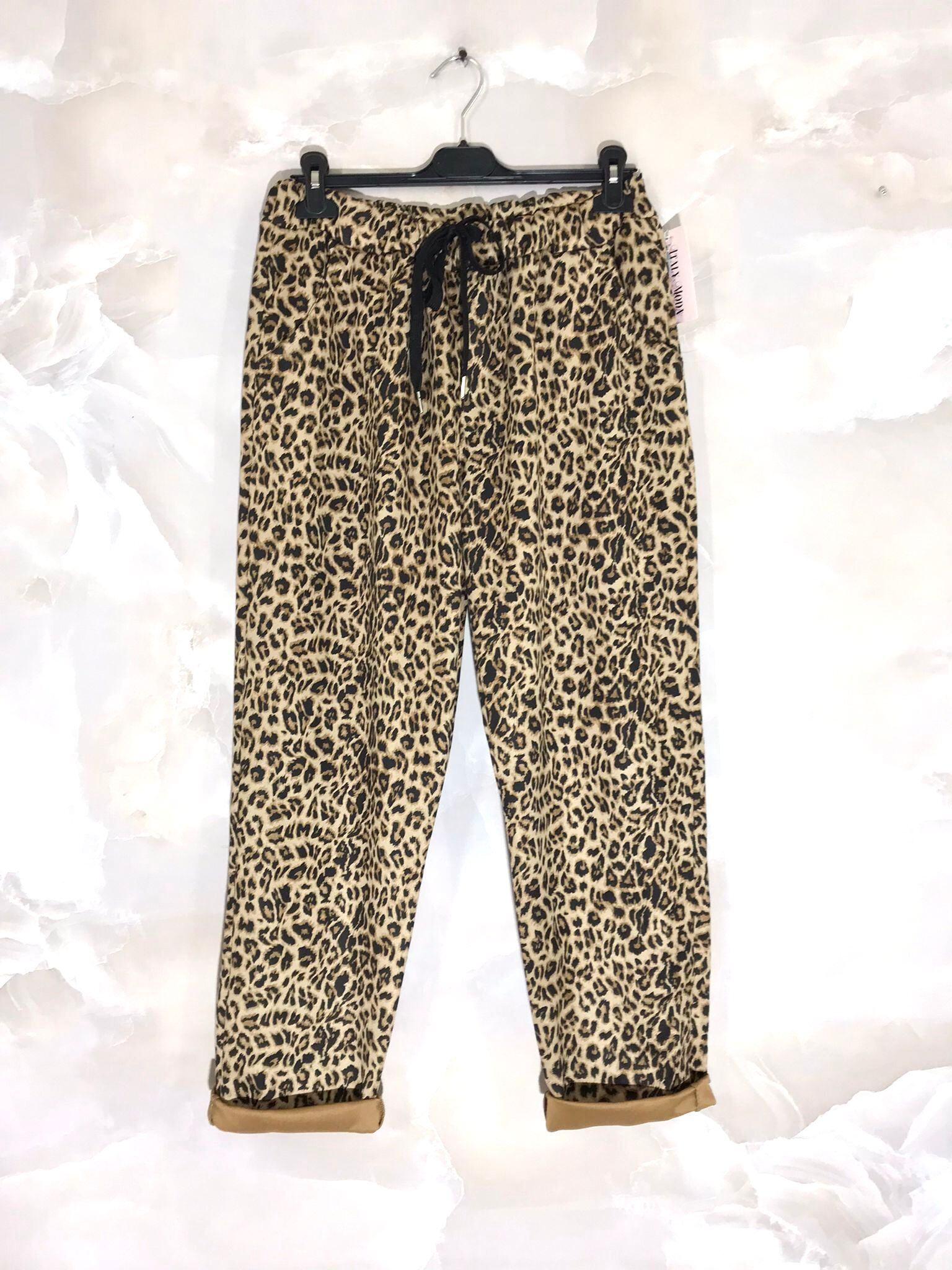 Printed suede pants sizes 38 to 48 i Stor Storlek