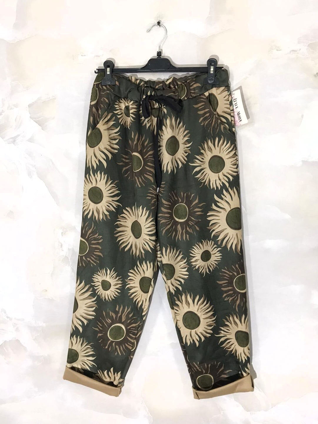 Printed suede pants sizes 38 to 48 i Stor Storlek