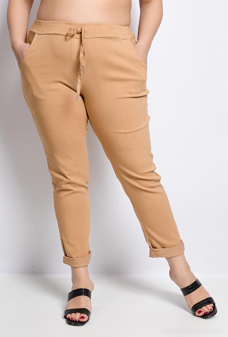Super stretchy elastic waist pants i Stor Storlek