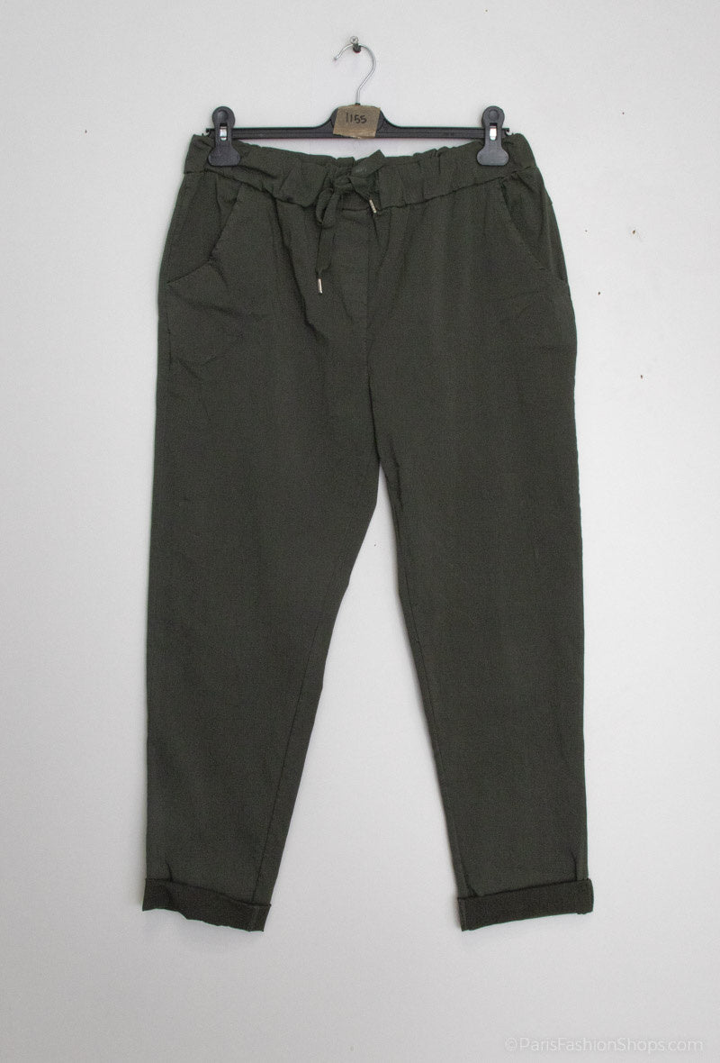 Super stretchy elastic waist pants i Stor Storlek