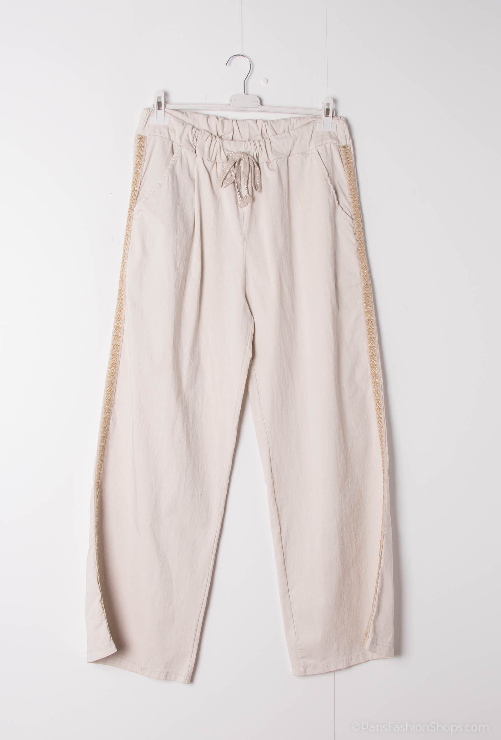 Plus Size Wide Leg Lycra Pants med Elastisk Midja