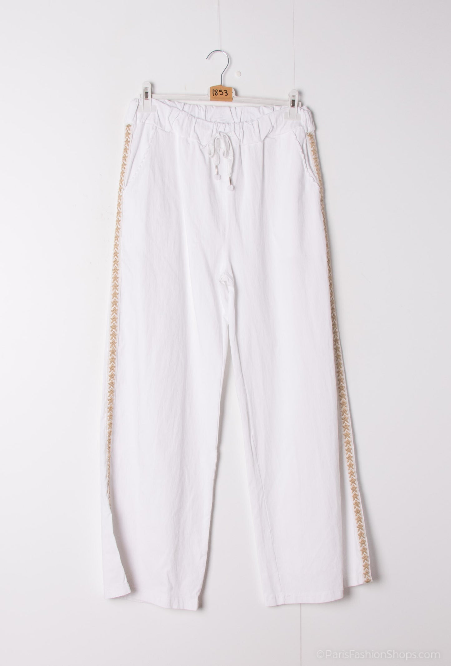 Plus Size Wide leg lycra pants with elastic waistband