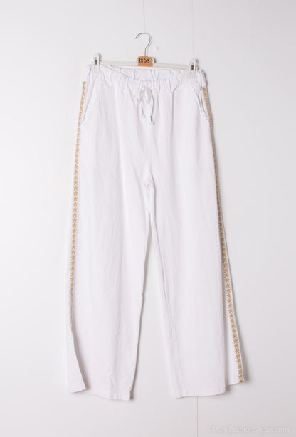 Plus Size Wide leg lycra pants with elastic waistband