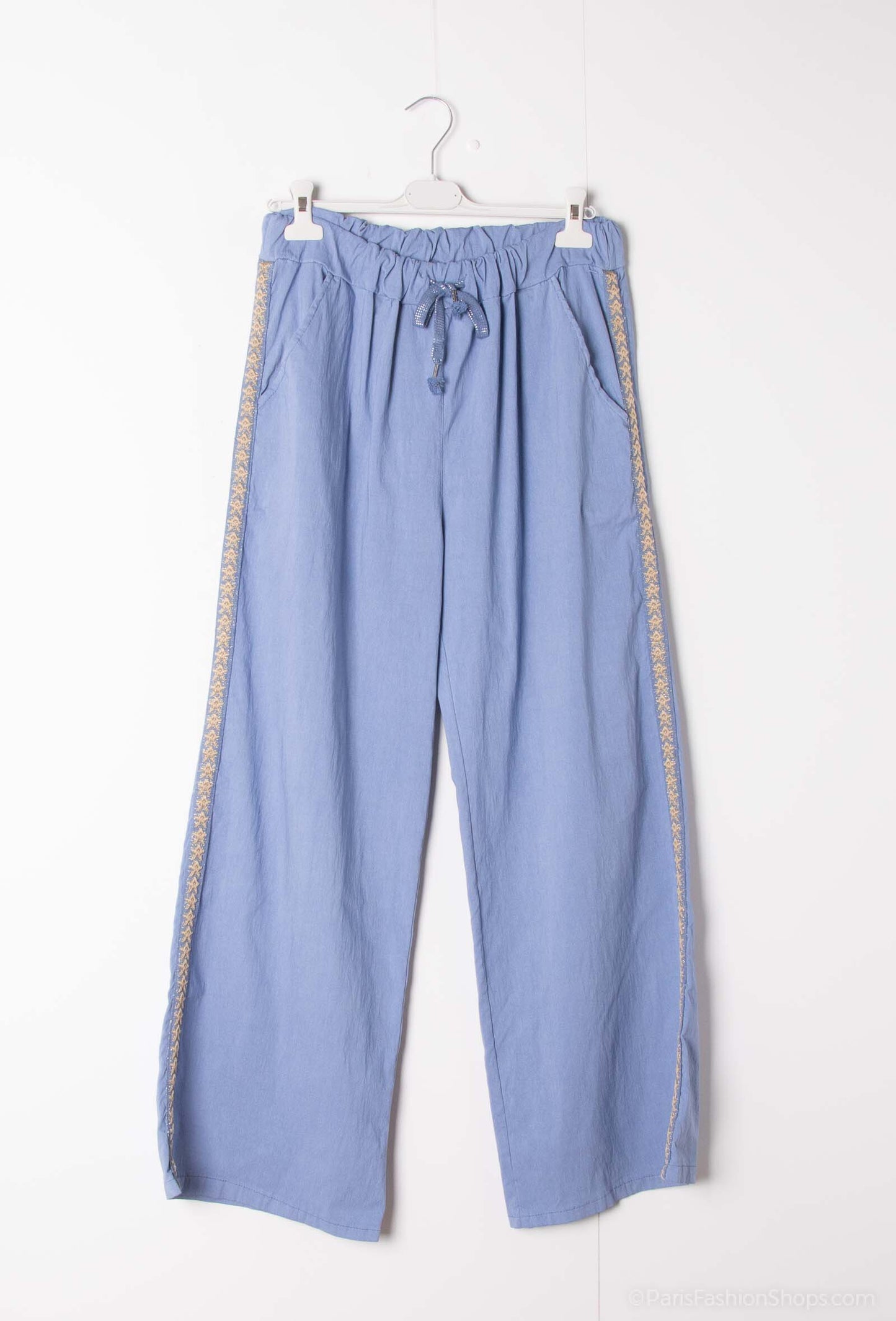 Plus Size Wide leg lycra pants with elastic waistband