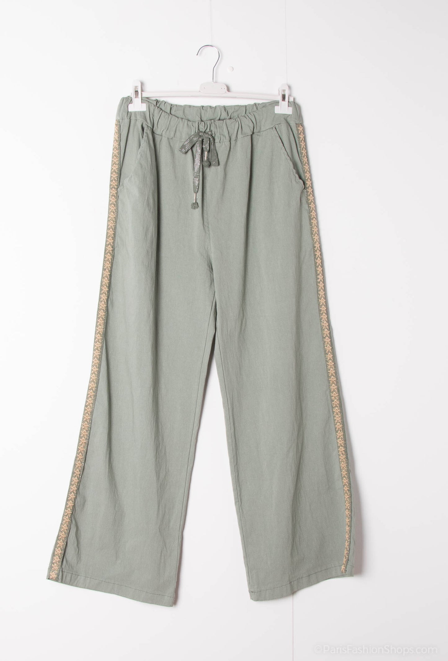 Plus Size Wide leg lycra pants with elastic waistband