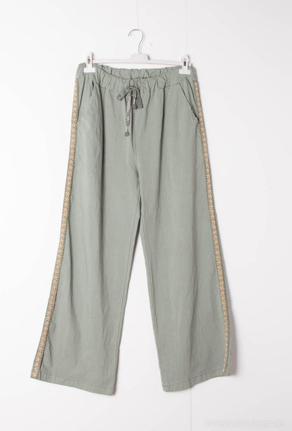 Plus Size Wide leg lycra pants with elastic waistband