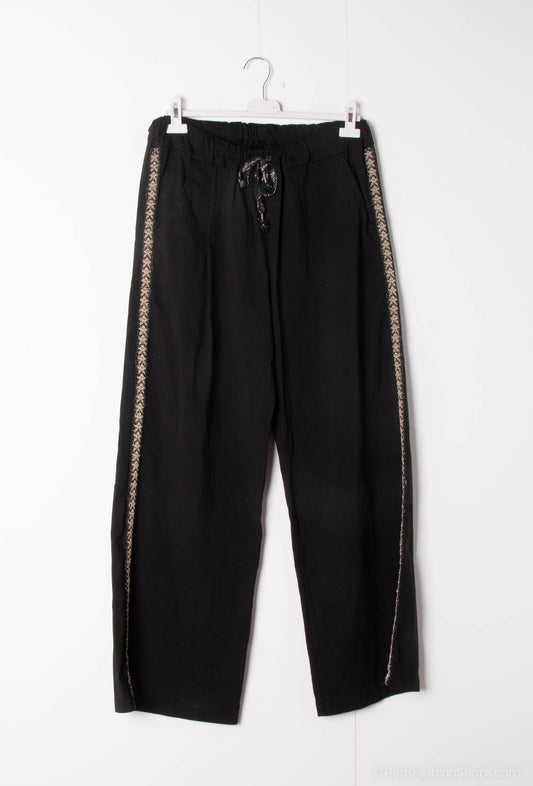 Plus Size Wide leg lycra pants with elastic waistband