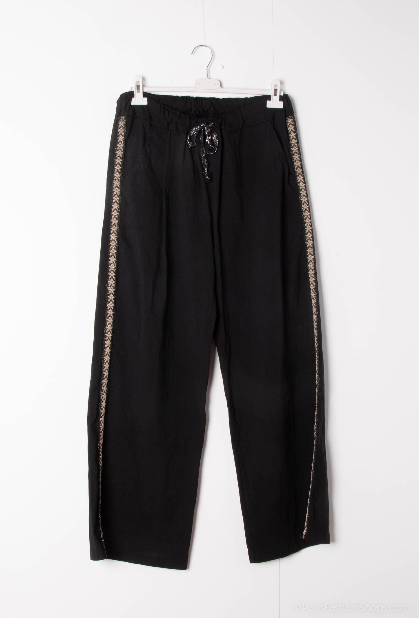 Plus Size Wide leg lycra pants with elastic waistband