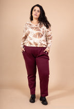 Sportswear fabric trousers with buttons and pockets