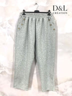 Sportswear fabric trousers with buttons and pockets