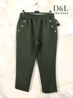 Sportswear fabric trousers with buttons and pockets