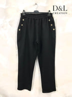 Sportswear fabric trousers with buttons and pockets