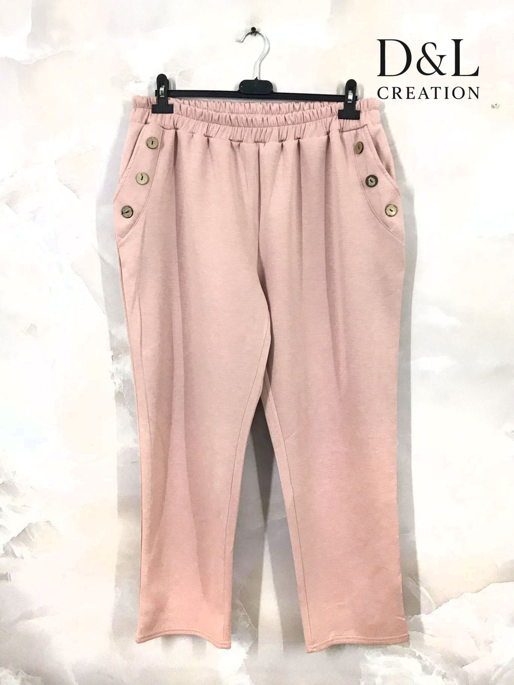 Sportswear fabric trousers with buttons and pockets