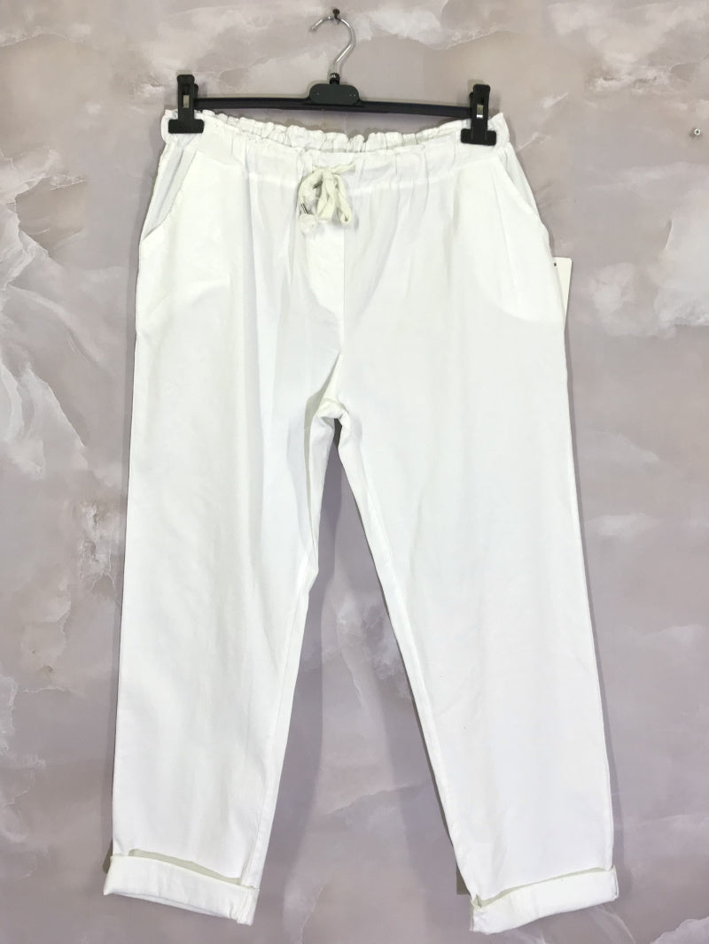 Plus Size Enkla Byxor med Dragsko
