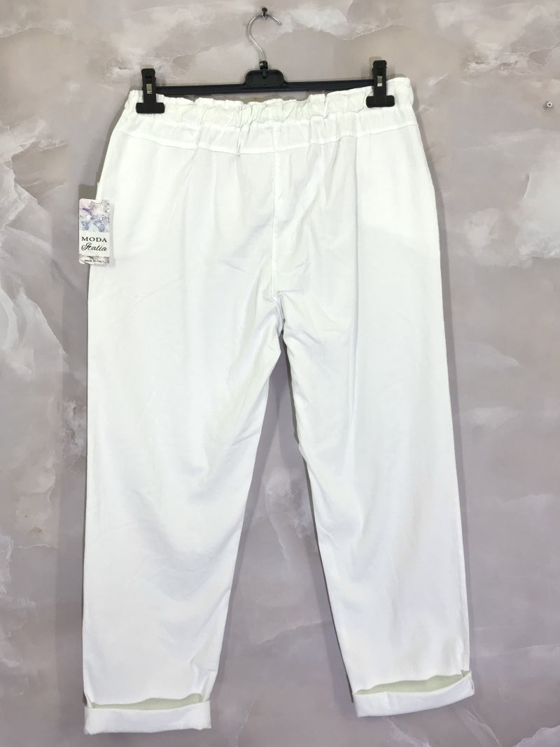 Plus Size Enkla Byxor med Dragsko