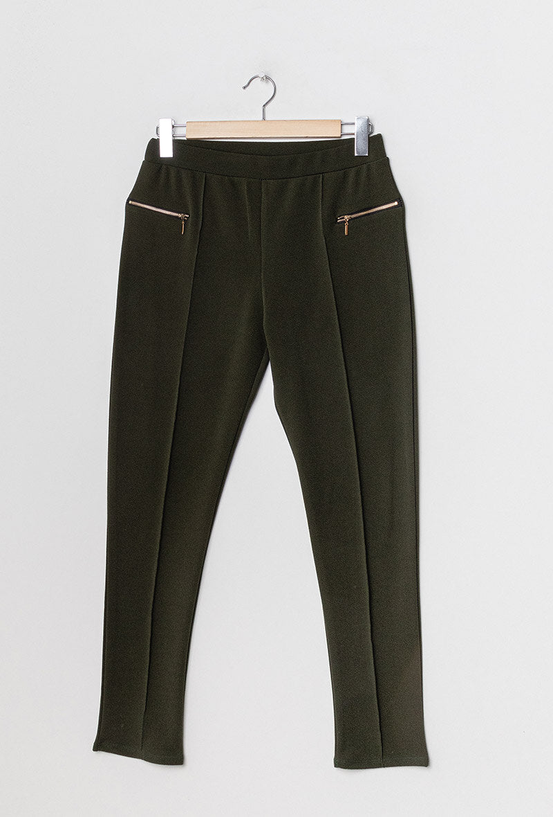 Plus Size Plain trousers with zips