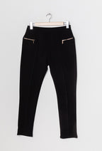 Plus Size Enkla Byxor med Dragkedjor