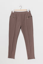 Plus Size Enkla Byxor med Dragkedjor