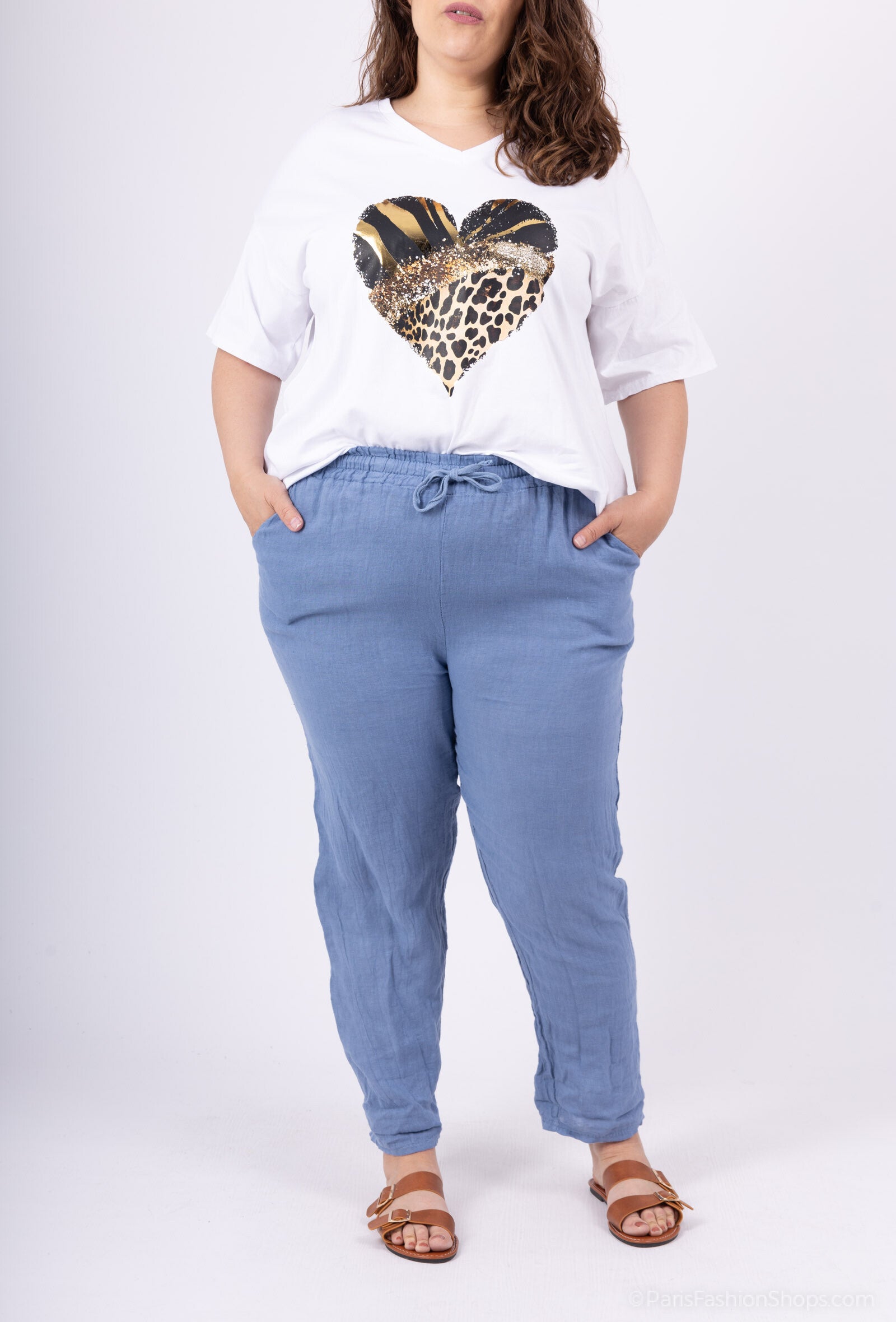 Plus Size Plain pants chinos cut in t40 t50 t40