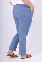 Plus Size Chino Byxor i Linne