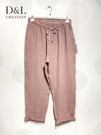Plus Size Chino Byxor i Linne