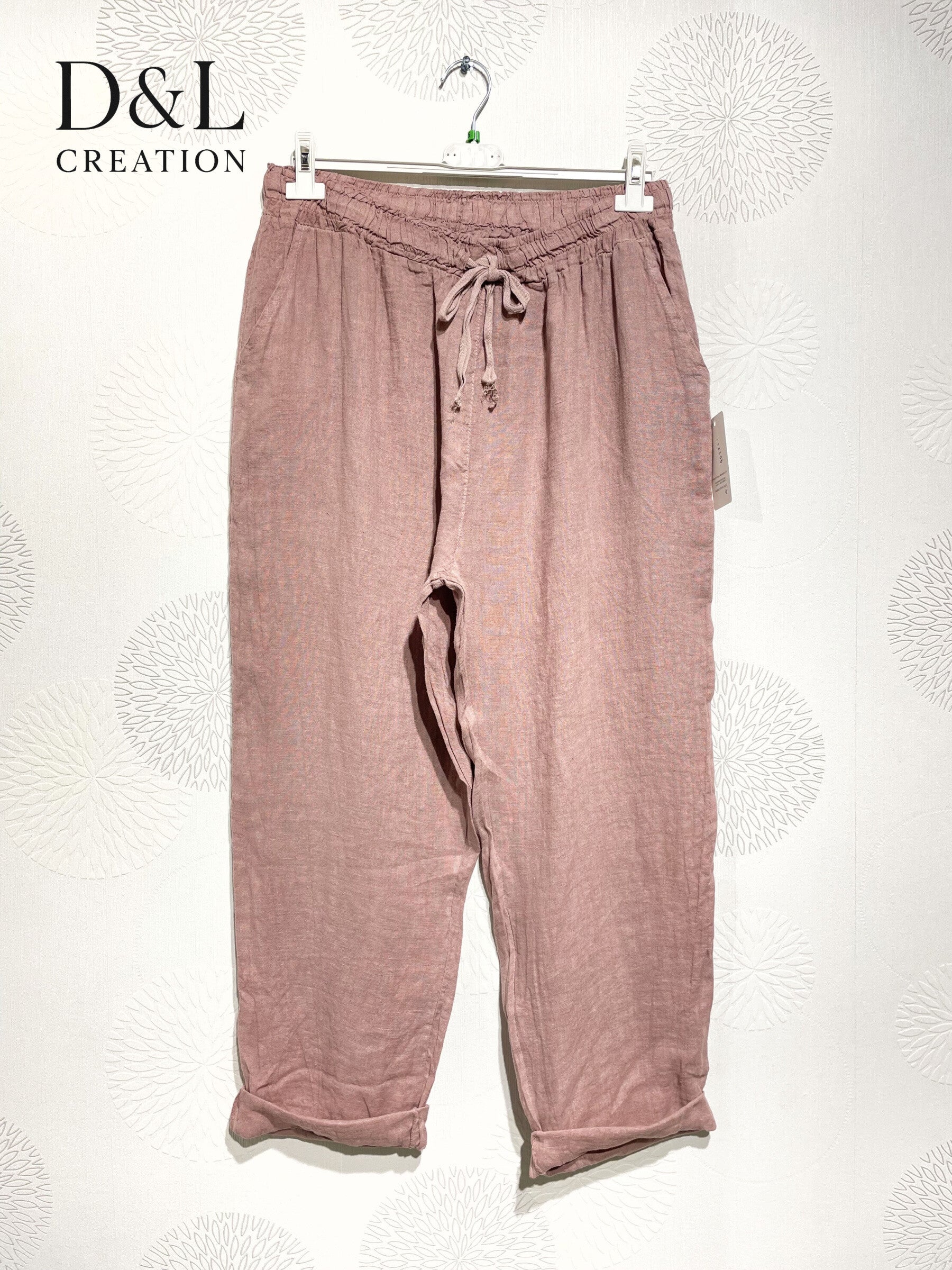 Plus Size Chino Byxor i Linne