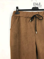 Solid Suede Pants with Pockets, Sizes 38 to 48 i Stor Storlek
