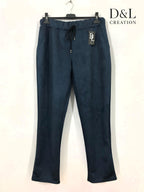 Solid suede pants with pockets