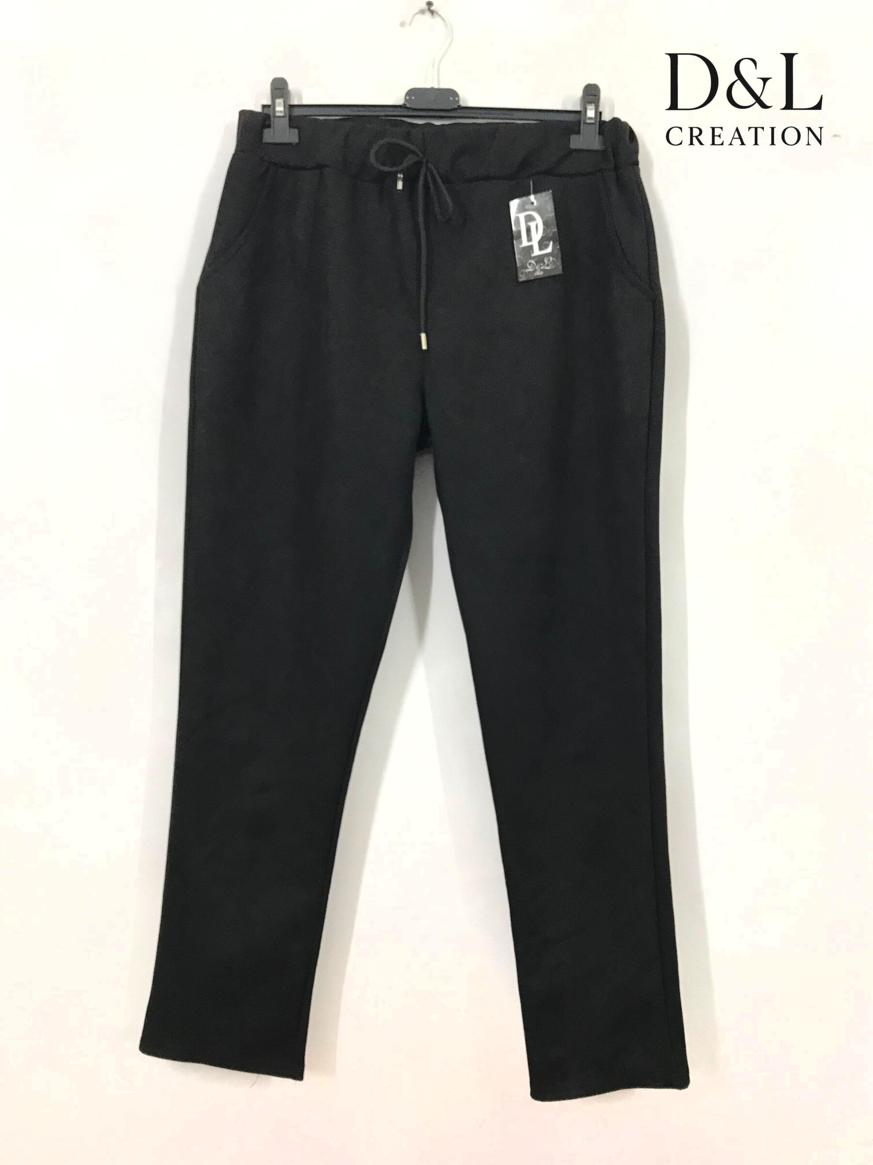 Solid suede pants with pockets