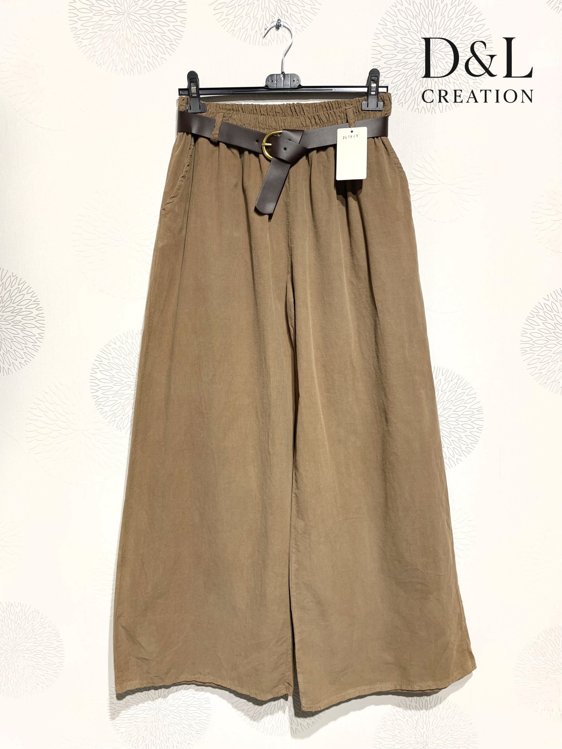 Wide-leg cotton velvet pants sizes 40 to 50 Stora Storlekar